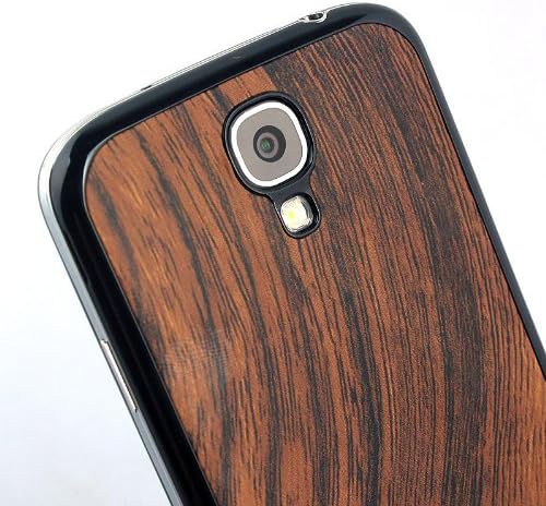 TONYYAN Samsung Galaxy S4 Leather Brown wood Pattern Replacement Battery Cover Back Housing Battery Door Rear Case for Galaxy S IV Galaxy SIV i9500