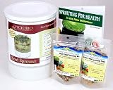 Kitchen Crop Sprouting Kit - Includes Victorio 4 Tray Sprouter, Sprouting Book, Organic Alfalfa, Lentil & Bean Salad Sprout Mix - Makes Over 3 Lbs of Sprouts