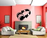 Headphones Music Melomane Wall Mural Vinyl Art Sticker M022