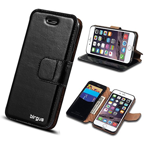 Birgus Ultra Slim Leather Case for Apple iPhone 6/6S Plus, Y Black