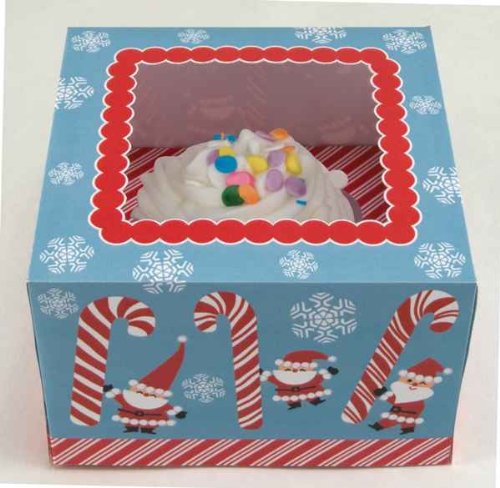 Cupcake Boxes Sugary Santa- Pack of 2