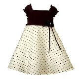 Toddler Girls Clothes Holiday Christmas IVORY BLACK DOT Dress GOOD LAD 2T-4T