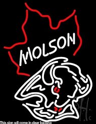Molson Buffalo Sabres Nhl Clear Backing Neon Sign 31" Tall x 24" Wide