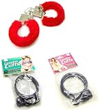 Tantrica Red Furry Metal Handcuffs Bondage Cuffs Collection
