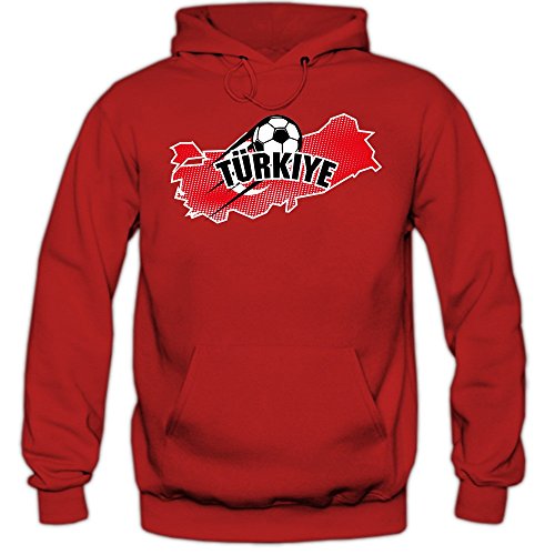 Türkei EM 2016 #1 Hoody | Fußball | Herren | Trikot | Ay-Yildizlilar | Nationalmannschaft, Farbe:Rot (Red F421);Größe:S