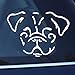 Urbandecal Pug Decal, Set of 2, Dog Sticker, for Car Window, Laptop, White
