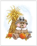 Review Expressly Yours!  / Thanksgiving Teddy Bear - Children's Wall Art and Nursery Wall Decor, 8 x 10