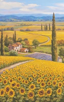 Sunflower Field 550pc Jigsaw Puzzle by Sung Kim