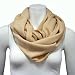 Beige Knit Solid Color Circle Eternity Ring Scarf