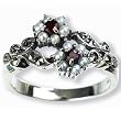 Gemini Silver Natural Seed Pearl Ring, Ruby - Dahlia Vintage Collection Gemini Silver Natural Seed Pearl Ring, Ruby - Dahlia Vintage Collection