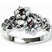 Gemini Silver Natural Seed Pearl Ring, Ruby - Dahlia Vintage Collection