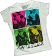 Justin Bieber -- Four-Square Color Block -- Fitted Crop Sleeve Girls T-Shirt