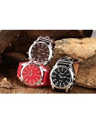 Youyoupifa Fashion Casual Business Digital Black Dial Stainless Steel Leather Strap Quartz Movement Watch