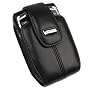 RIM Blackberry 8800, 8830 PDA Permium OEM Original Lambskin Black Leather Swivel Holster Case with Belt Clip -13143-001
