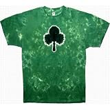 Green Shamrock Tie-Dye Adult Short Sleeve T-shirt