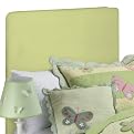 Straight Top Headboard with Mink Microsuede Slipcover and Juvi Slipcover