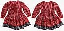 Cakewalk Kleid langarm rot Muster Himalaya Express