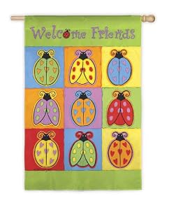 Ladybug Pop Silk Reflections Garden Size Flag
