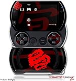 PSPgo Skin and Screen Protector Kit - Oriental Dragon Red on Black fits Son ....