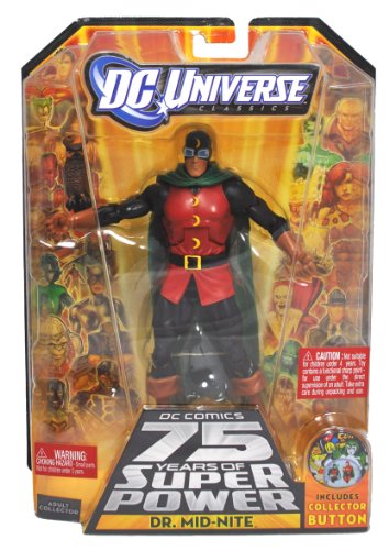  DC Comics 75 Years of Super Power Wave 12 Classics Series 6 Inch Tall Action Figure #4 - DR. MID-NITE with Pet Owl "Hooty" and Darkseid's Left Arm Plus Bonus Collector Pin (R5780)