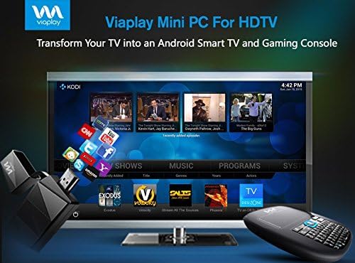 Viaplay Via-TV T1H1 Android mini PC Smart TV stick dongle box Dual Core Cortex-A9 1.6Ghz CPU- Google Android 4.2.x HDMI streaming Home media player- 1080P full HD excellent for XBMC + Smart Controller