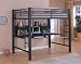 Contemporary Charcoal Gray Metal Loft Bed & Computer Workstation