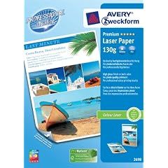 Avery Zweckform 2698 Premium Fotopapier A4 f�r Farblaserdrucker,beidseitig bedruckbar 130g 100 Blatt