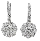 18k White Gold Shared Prong Drop Cluster Diamond Earrings (1.42 cttw, E-F Color, VS1-VS2 Clarity)