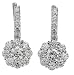 Jewelry : 18k White Gold Shared Prong Drop Cluster Diamond Earrings (1.42 cttw, E-F Color, VS1-VS2 Clarity)