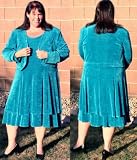 Teal Slinky Dress with Bolero Jacket, Available in Various Sizes