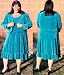 Teal Slinky Dress with Bolero Jacket - Size 4X