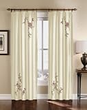 51rxBbbjv L. SL160  Floral Embroidered Faux Silk Window Curtain Drapery in Rich Colors