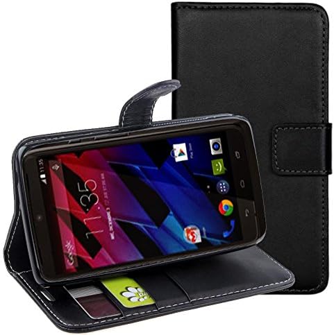 Moto X Pure Edition Case ,Leevin(TM) Flip Wallet Leather Case Soft Cover with Stand Card Holder for Moto X Pure Edition / Motorola Moto X Style (Leather Black)