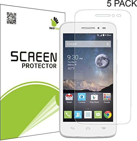 [5 PACK] SAVER HAND - Anti-Glare (Matte) Screen Protector for Alcatel OneTouch Pop Astro