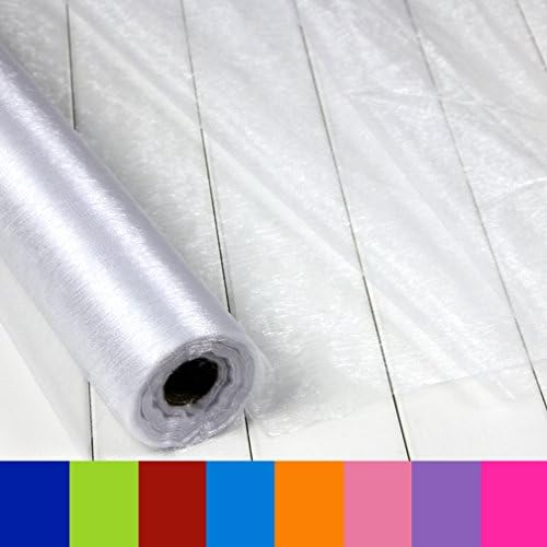 Sheer Crystal Organza Fabric For Wedding or Party Decoration Width 28" 50Yards/Roll White