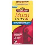 Nature Made Multi For Her 50+ Multiple Vitamin and Mineral Supplement Tablets, 90-Count Bottles (Pack of 3)