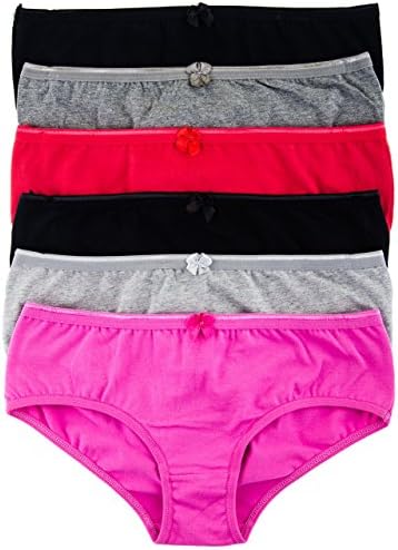 Lady Princess Juniors 6 Pack Basic Hipster Panties (Medium, 6 Pack)