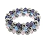 Stainless Steel and Glass Bead Bracelets, Set of 3