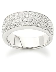 Kobelli 1 cttw Four Row Round Diamond 14k White Gold Band