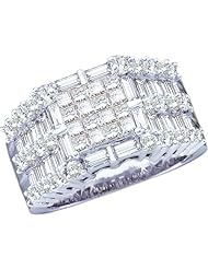 1.00ctw Princess Round Bagguette Diamond Ladies Invisible Ring