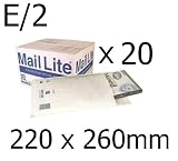 20 Mail Lite MailLite Padded Envelopes Bags E/2 E2 220x260mm