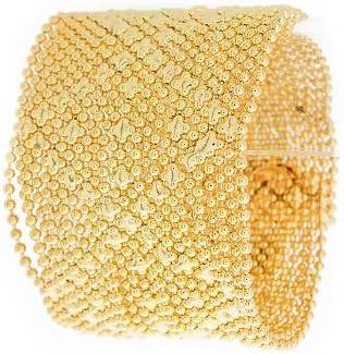 VICTORIA KORS WIDE SNAP ON METAL ALL BALL CHAIN BRACELET (Gold)