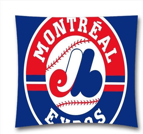Blooded MLB Square Throw Pillow Cushion Covers, Montreal Expos Cotton Pillowcase for Couch, Sofa and Bed-Thanksgiving Day, Christmas Gift
