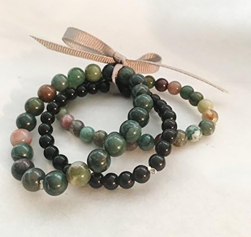 Beaded M50Jewelry Jasper Gemstone Stretch Bracelet Set