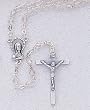 Rosary - 5mm Clear Plastic Beads - 14" Silver Tone - IMPORTED FROM ITALY - Boxed Rosary - 5mm Clear Plastic Beads - 14" Silver Tone - IMPORTED FROM ITALY - Boxed