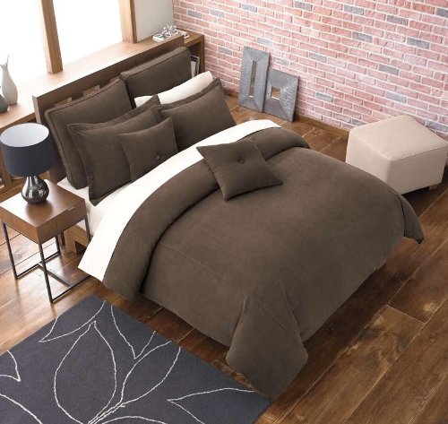 3PC Stockton Brown down alternative Comforter Set king 101x86