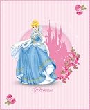 CTI 036574 Fleece Decke Disney Princess Roses 130 x 160 cm, rosa