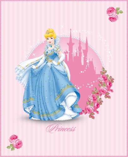 CTI 036574 Fleece Decke Disney Princess Roses 130 x 160 cm, rosa