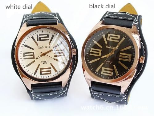 Men's Dress Watch Fashion Brand Quartz Analog Watch Leather Strap Wristwatches Wamage-31