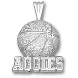 Texas A&M University Aggies Basketball Pendant (Silver)